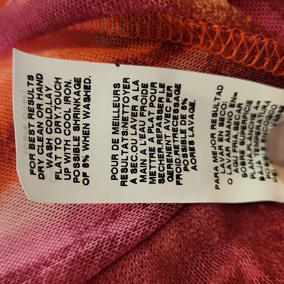 Karen Kane 3/4 Sleene Round Neck Mesh Knit Top in Coral Reef 2X Plus Size W-682 - Picture 12 of 13